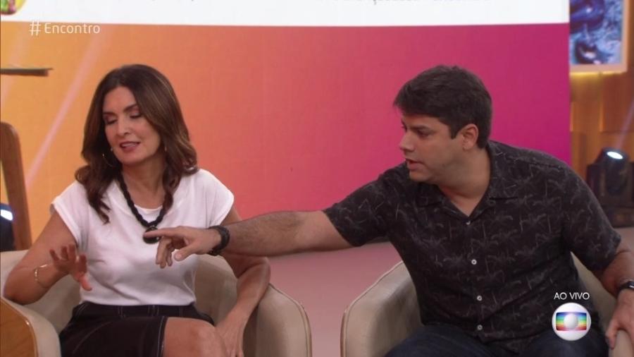 Fátima Bernardes confirma no "Encontro" que ela e Túlio estão usando anel de compromisso - Reprodução/TV Globo