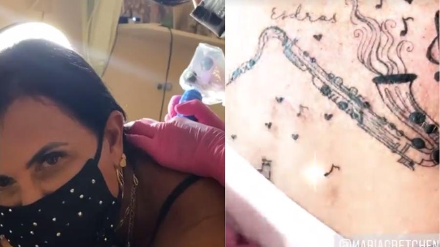 Grechen faz tatuagem em homenagem ao marido, Esdras - Reprodução/Instagram