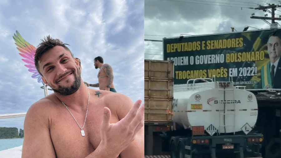 BBB 21: Arthur Picoli achou graça em outdoor com mensagem de cobrança a políticos para que apoiem Bolsonaro - Reprodução/Instagram