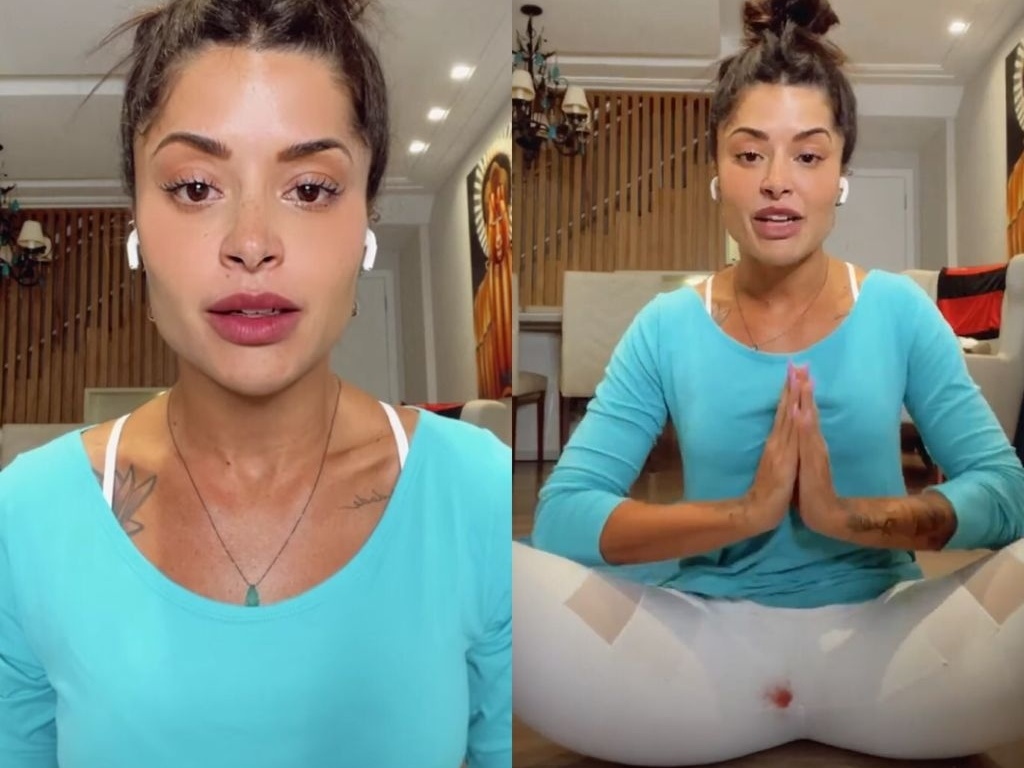 Aline Riscado se suja em live e fala sobre tabu da menstruação