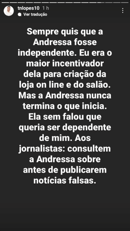 Story de Thiago Lopes - Reprodução/Instagram - Reprodução/Instagram