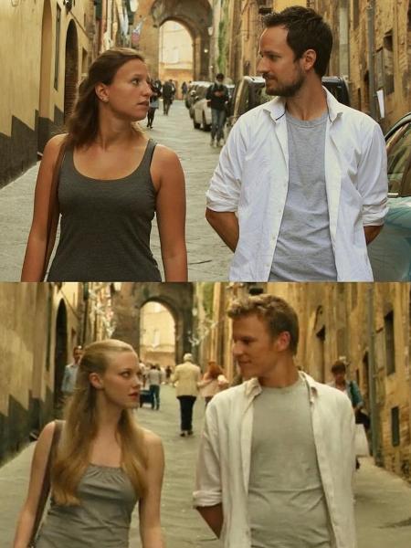 Robin Lachhein e Judith Schneider "revivendo" em Siena o filme "Cartas Para Julieta" - Reprodução/Instagram