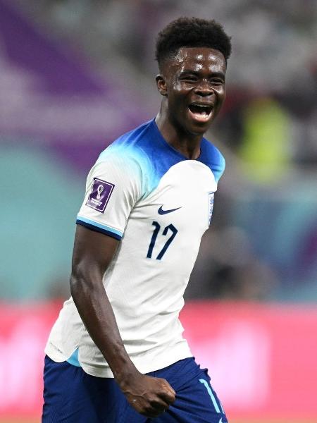 Saka comemora gol Inglaterra e Irã - Getty Images