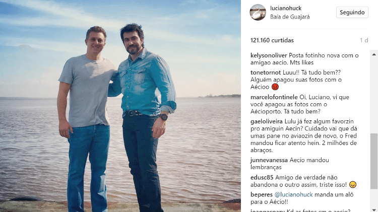 Internautas 'invadiram' os comentários no Instagram de Luciano Huck para questionar: "Cadê o Aécio?" - Reprodução/Instagram - Reprodução/Instagram