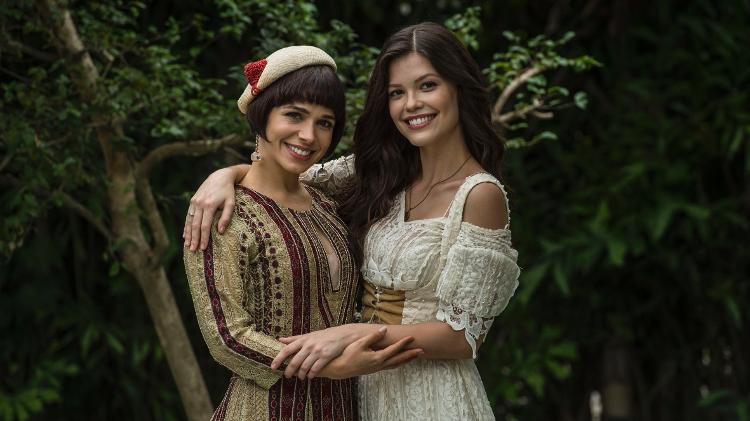 Sabrina Petraglia, a Olímpia, e Vitória Strada, como Maria Vitória, em "Tempo de Amar" - Maurício Fidalgo / TV Globo - Maurício Fidalgo / TV Globo