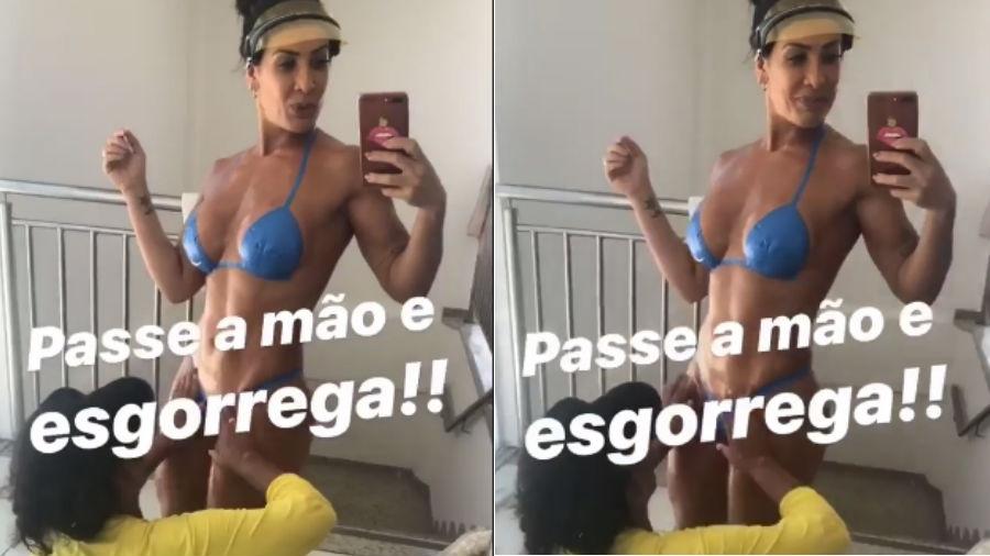 Scheila Carvalho coloca biquíni de fita adesiva para se bronzear - Reprodução/Instagram