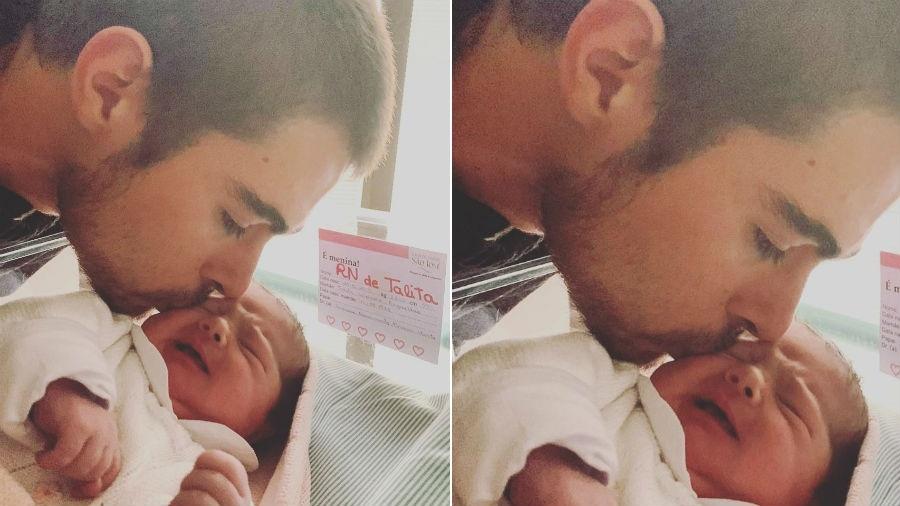 Rafael Vitti beija a filha recém-nascida, Clara Maria - Reprodução/Instagram