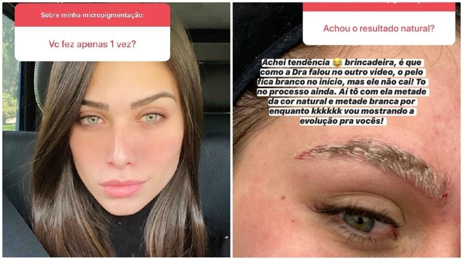 Flávia Pavanelli mostra retirada de micropigmentação - Instagram