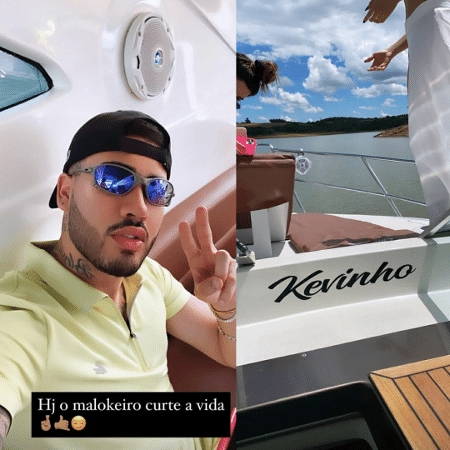 Kevinho curtiu dia de folga em iate luxuoso - Reprodução/Instagram