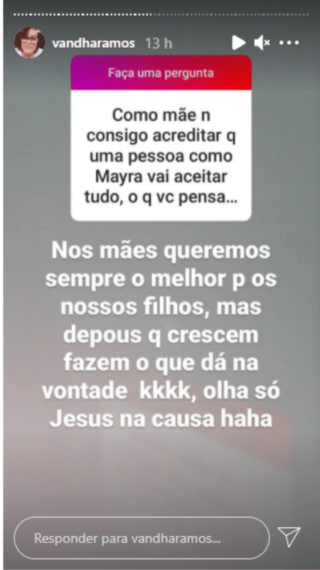 Ela não pareceu empolgada com uma possível recaída da filha - Reprodução/Instagram - Reprodução/Instagram