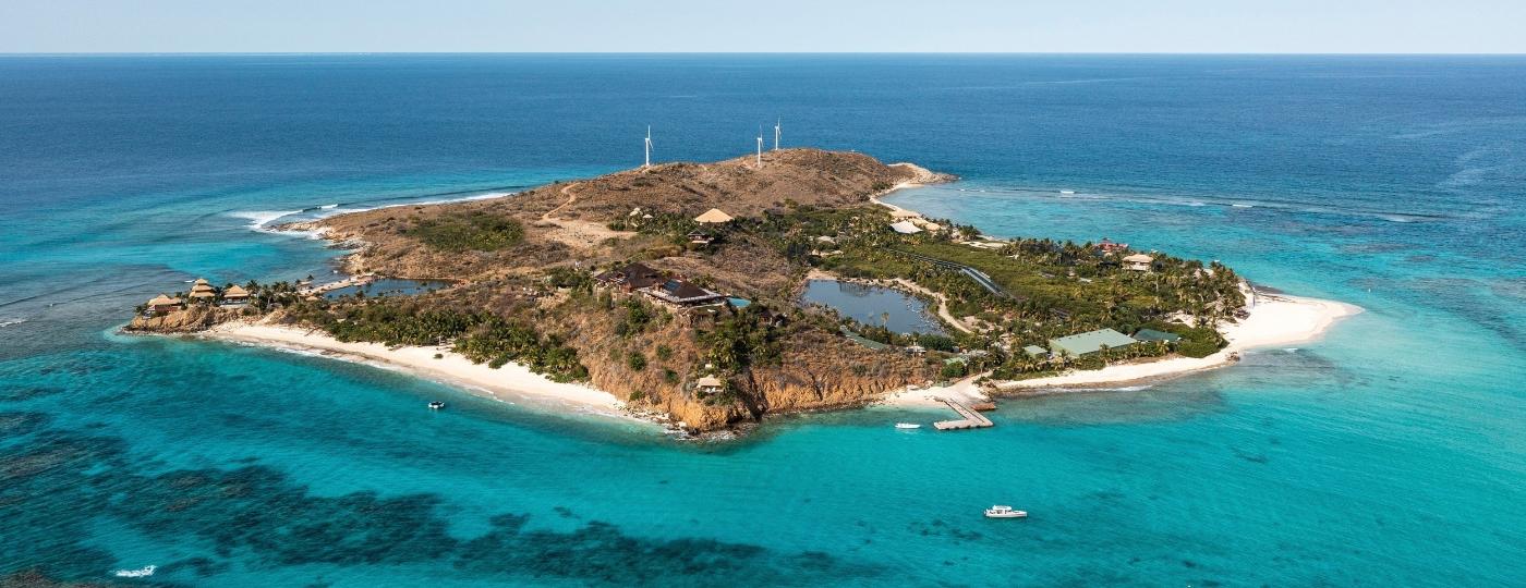 Ilha Necker, propriedade de Richard Branson, que foi destruída em 2017 em passagem de furacão - Virgin Limited Edition