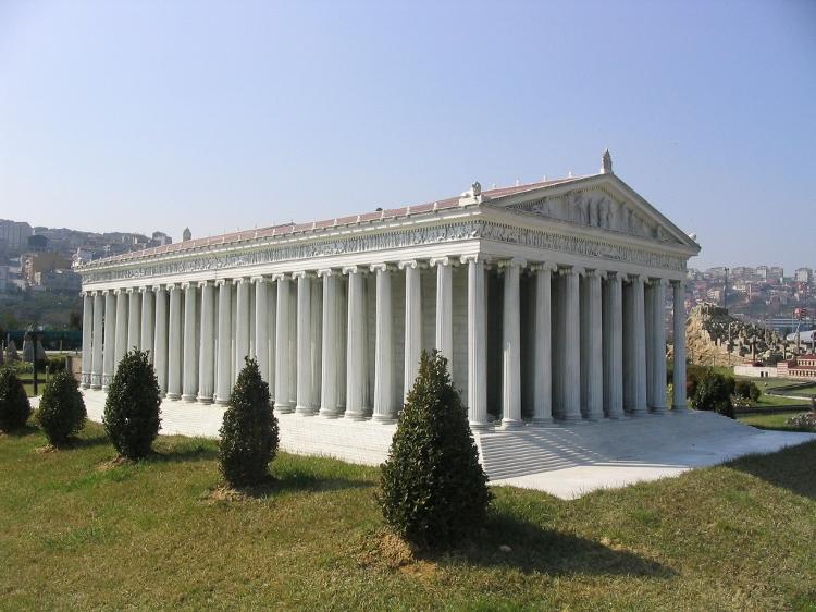 Maquete do que teria sido o Templo de Ártemis vista no Miniatürk Park, em Istambul, na Turquia