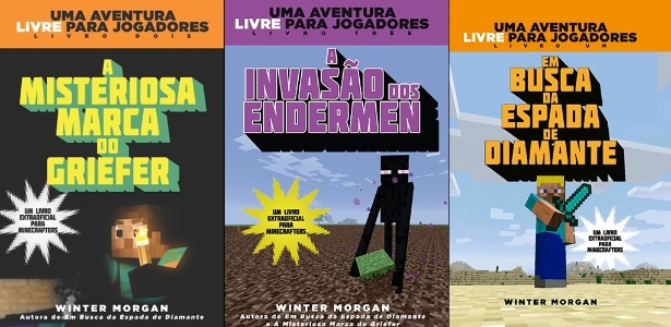 Capas dos livros da série de Winter Morgan no universo de "Minecraft" - Divulgação