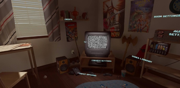 Central Sega Genesis & Mega Drive Hub no Steam permite organizar seus jogos em uma prateleira virtual e tem um ambiente que imita o de um quarto - Reprodução