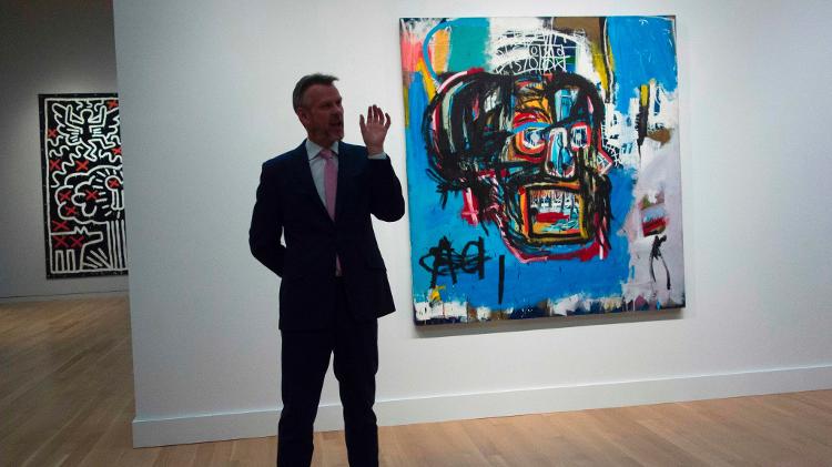 O quadro de Jean-Michel Basquiat foi leiloado em Nova York por 110,5 milhões de dólares - Don Emmert/AFP - Don Emmert/AFP