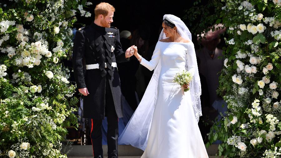 Casamento real de Harry e Meghan: os noivos deixam a igreja em Windsor - Getty Images