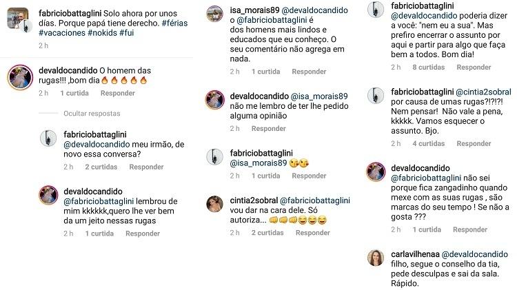 Fabricio Battaglini bate boca com seguidor sobre rugas - Montagem/UOL/Reprodução/Instagram/fabriciobattaglini - Montagem/UOL/Reprodução/Instagram/fabriciobattaglini