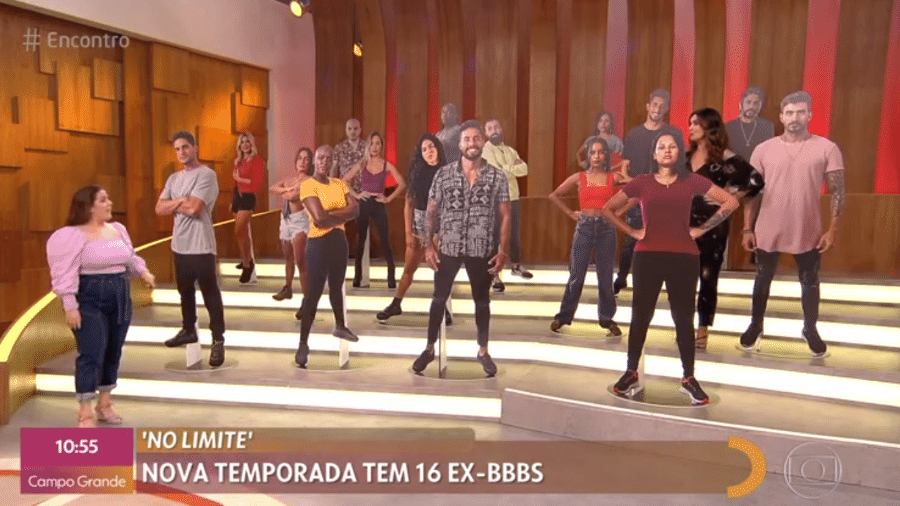 Fátima Bernardes apresentou os totens dos participantes do "No Limite" no "Encontro" - Reprodução / TV Globo