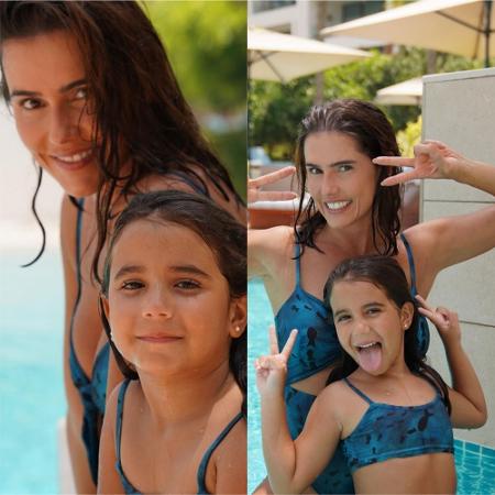 Deborah Secco e Maria Flor na piscina - Reprodução / Instagram