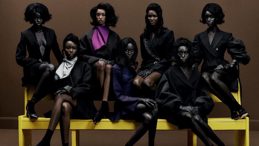 Foto do ensaio da Vogue britânica, que estampou na capa modelos africanas que estão em ascensão no mundo da moda - Reprodução