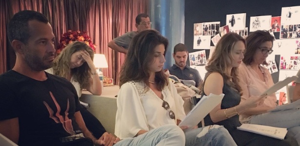 Malvino Salvador, Chandelly Braz, Mariana Ximenes e Marisa Orth em leitura de "Haja Coração" no Projac - Divulgação - Divulgação