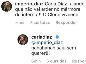 Carla Diaz revela que bordão de "O Clone" foi improvisado em "A Força do Querer" - Reprodução/Instagram/carladiaz_ - Reprodução/Instagram/carladiaz_