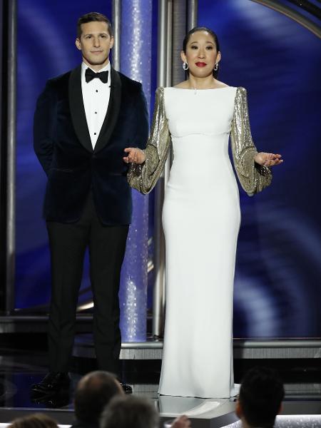 Andy Samberg e Sandra Oh apresentaram o Globo de Ouro - Paul Drinkwater/NBC Universal/Reuters
