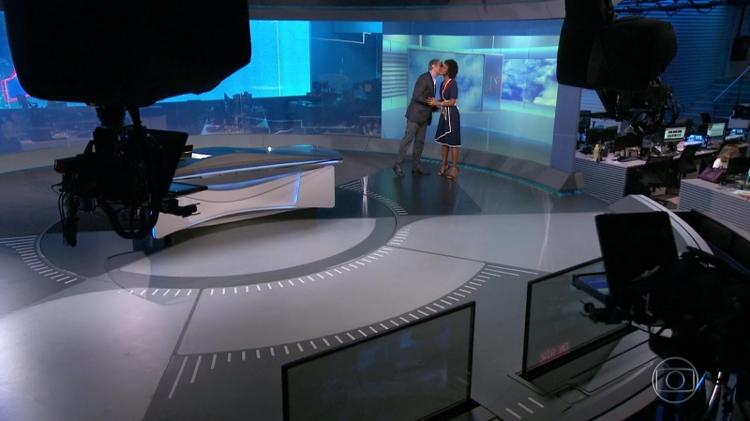 William Bonner conheceu Maju Coutinho no JN de 16 de junho de 2018 - Reprodução/TV Globo - Reprodução/TV Globo