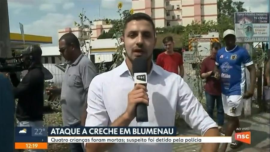 Felipe Sales é repórter da NSC TV, afiliada da Globo no sul do país - Reprodução/NSC TV