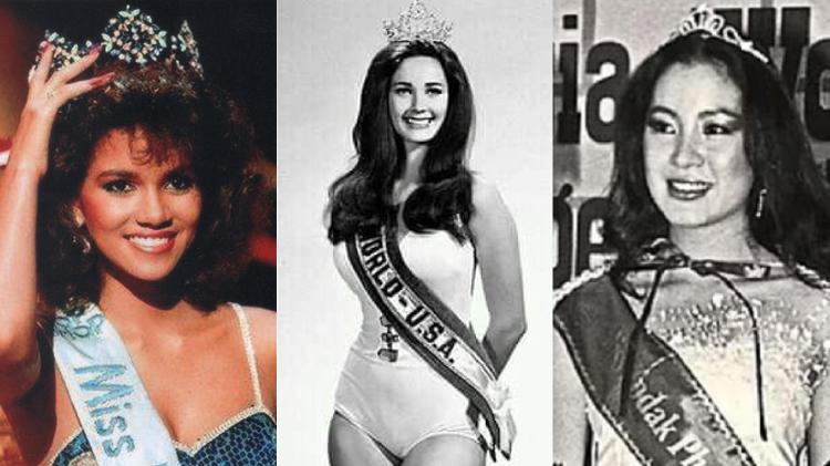 Marie Halle Berry, 6º lugar no Miss Mundo 1986; Lynda Carter, semifinalista no Miss Mundo 1972; e Michelle Yeoh Miss Malásia no Miss Mundo 1983.