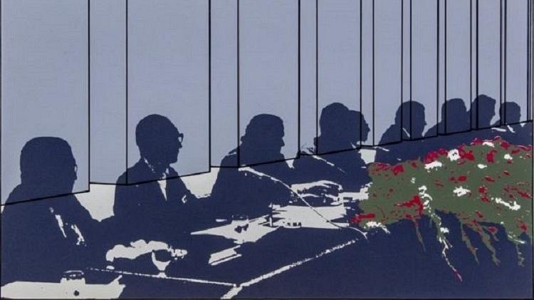 Mesa Executiva 1 (1975), de Regina Silveira, fez parte de uma exposição sobre o impacto do ato institucional nas artes visuais, realizada entre setembro e novembro deste ano em São Paulo  - Cortesia Regina Silveira e Luciana Brito Galeria - Cortesia Regina Silveira e Luciana Brito Galeria