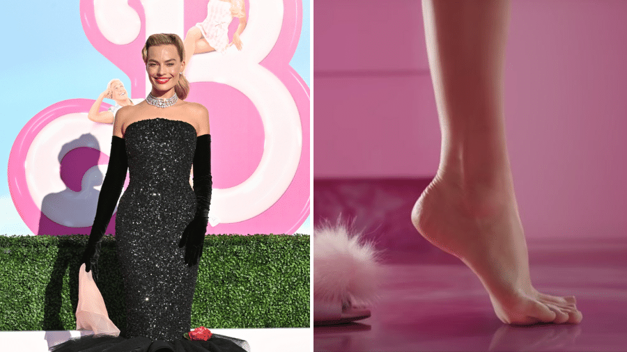 A estrela Margot Robbie viralizou devido a cena de seus pés no filme "Barbie"