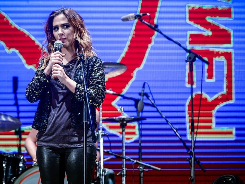 5.jul.2015 - Formada por Tatá Werneck, Maurício Meirelles, Murilo Couto, Marco Gonçalves e Nil Agra, a Banda Renatinho tocou para o público do parque do Ibirapuera, em um show gratuito, neste domingo (5). O show faz parte do festival Risadaria, que reúne nomes do stand-up comedy em uma programação que vai até dia 26 de julho. - Francisco Cepeda/AGNews-SP