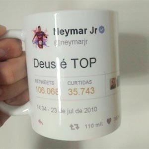 Canecas são produzidas com famosos tuítes de Neymar - Reprodução - Reprodução