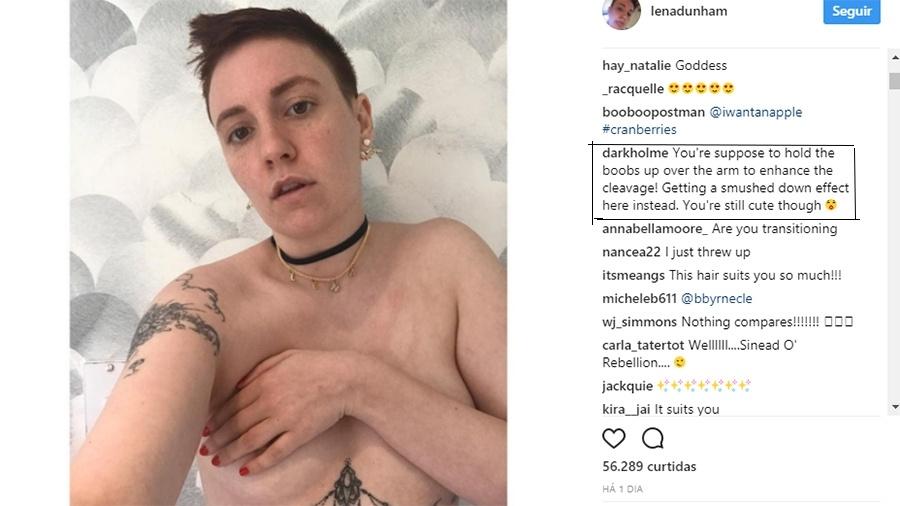 Lena Dunham e o comentário sobre seu nude - Reprodução/Instagram