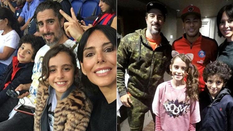 Marcos Mion e família assistem a jogo de Neymar e depois tietam craque - Reprodução/Instagram - Reprodução/Instagram