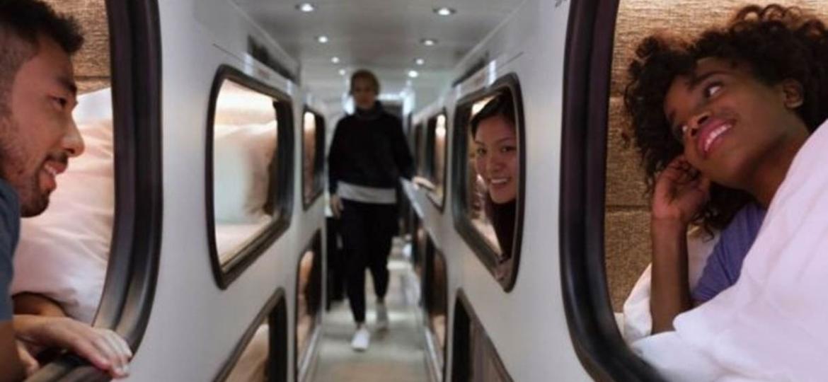 O "hotel hipster" sobre rodas que pode substituir avião em trajetos médios nos EUA - Divulgação