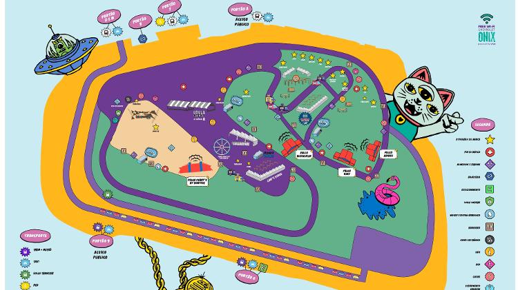 Mapa do Lollapalooza 2019 - Divulgação - Divulgação