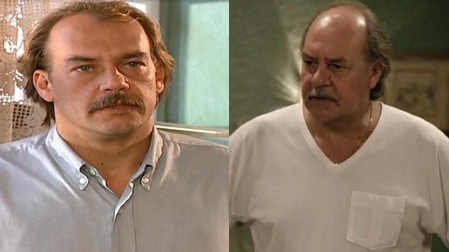 Paulo César Grande como Wilson em "Por Amor" (1997) e como Zeca em "Topíssima" (2019) - Reprodução/Globo/Reprodução/Record/Montagem UOL