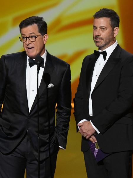 Stephen Colbert e Jimmy Kimmel  - Kevin Winter/Getty Images - Kevin Winter/Getty Images