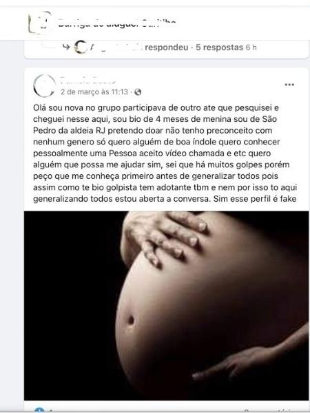 Mulheres anunciam doação de bebês no Facebook - Reprodução/Facebook