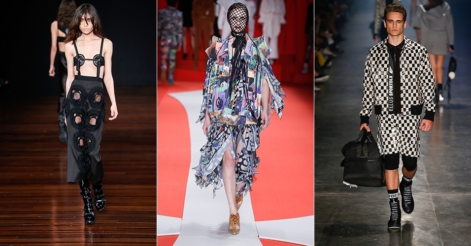 As passarelas de moda servem para os estilistas mostrarem sua criatividade e sua vontade artística para a próxima estação. Nem sempre o que é desfilado será vendido, o que permite que peças conceituais e "maluquices" sejam apresentadas. Em alguns desfiles, os looks ganham formas, cores e texturas tão inesperadas que lembram coisas e objetos engraçados. A seguir, veja 10 brincadeiras comparando as roupas de passarela com coisas fora do universo fashion - Alexandre Schneider/UOL