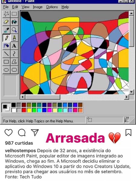 Marina Ruy Barbosa lamenta o fim do programa Microsoft Paint - Reprodução/Instagram - Reprodução/Instagram