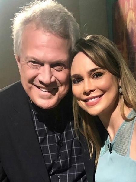 Pedro Bial e Rachel Sheherazade nos bastidores do Programa da Maisa nesta sexta - Instagram Rachel Sheherazade