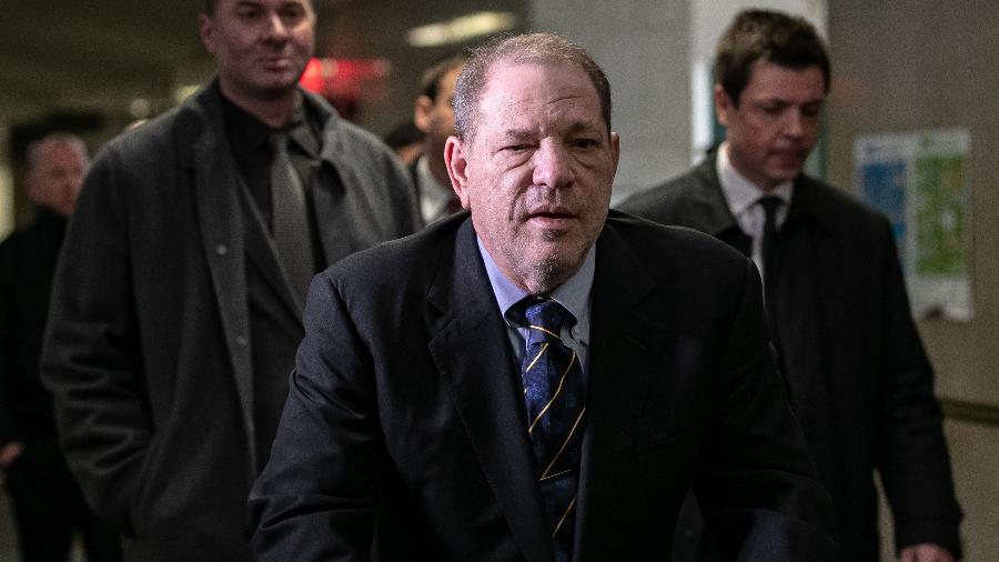 Harvey Weinstein no tribunal de Nova York nesta sexta-feira - Jeenah Moon/Getty Images/AFP