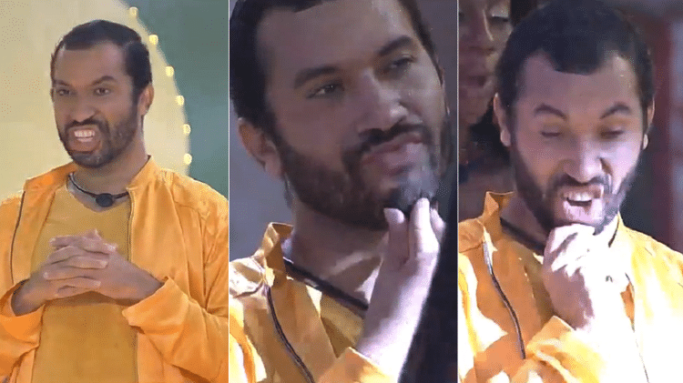 BBB 21: Gilberto diverte brothers com cara e bocas durante brincadeira de sedução - Reprodução/Globoplay - Reprodução/Globoplay