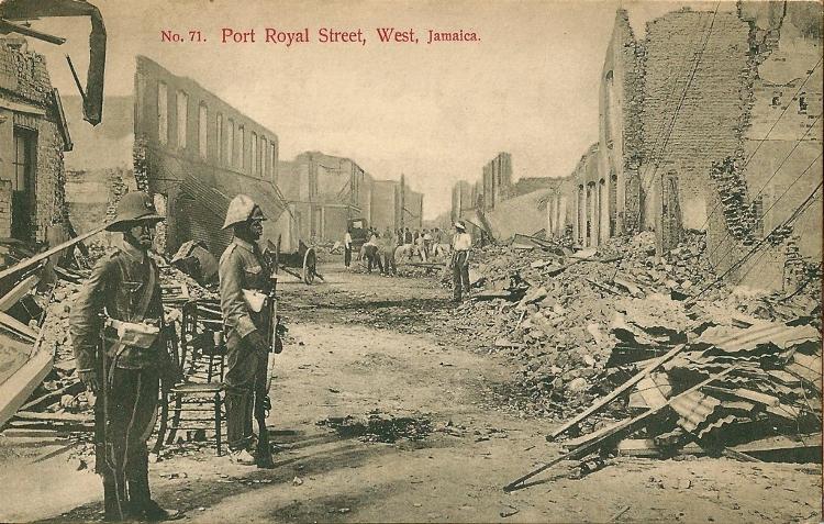 One of the destroyed streets of Port Royal, Jamaica - Reproduction - Reproduction