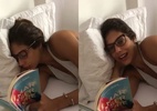 Jonas flagra Mari Gonzalez cochilando durante leitura e a acorda com susto - Reprodução/Instagram