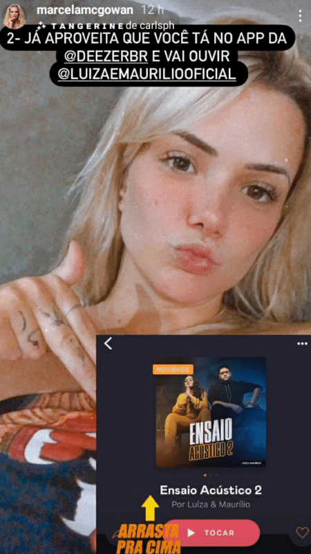 Story de Marcela divulgando Luiza - Reprodução/Instagram - Reprodução/Instagram
