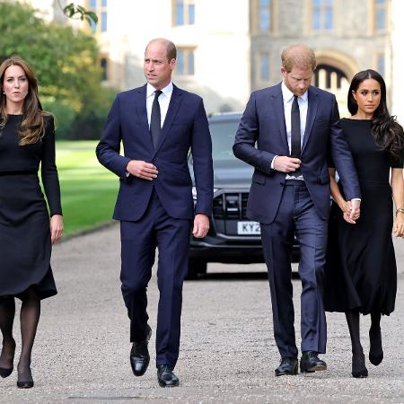 Kate, William, Harry e Meghan se reúnem pela primeira vez desde a morte da rainha Elizabeth 2ª